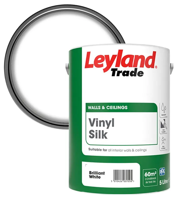 Leyland Trade Vinyl Silk Paint - Brilliant White