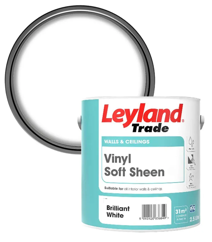 Leyland Trade Vinyl Soft Sheen Paint - Brilliant White