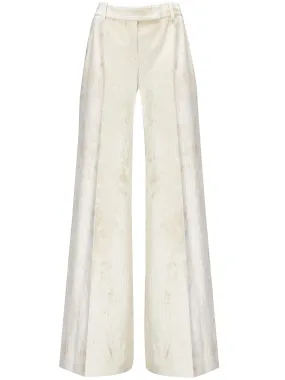 Light Beige Corduroy Bootcut Trousers