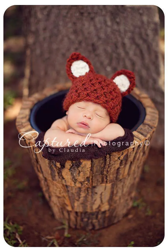 Little Fox Hat Diaper Cover Set Newborn Baby