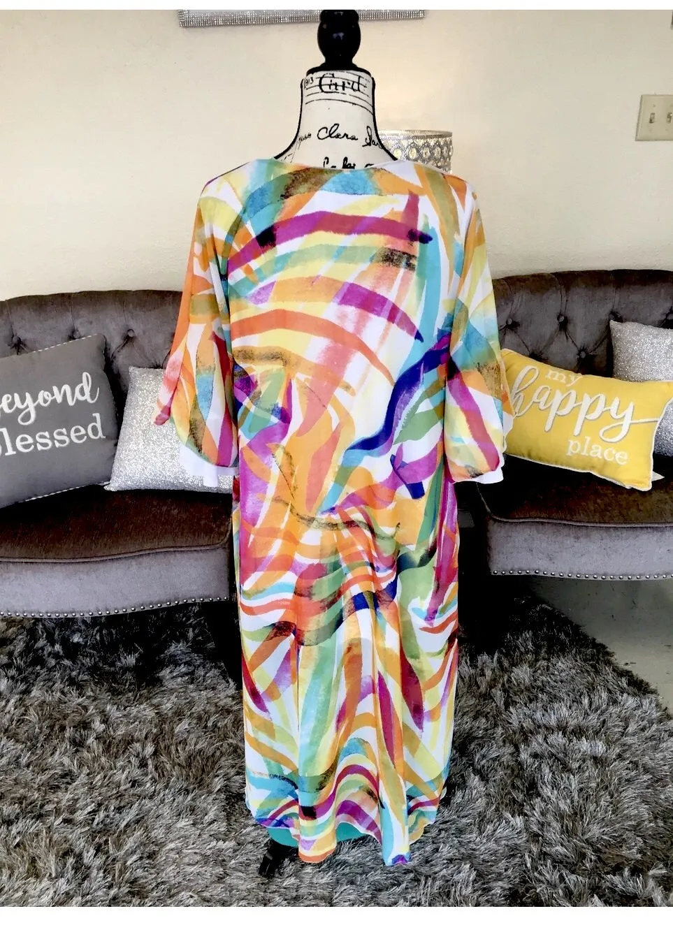 Long Artistic Multi Color Kimono/Duster