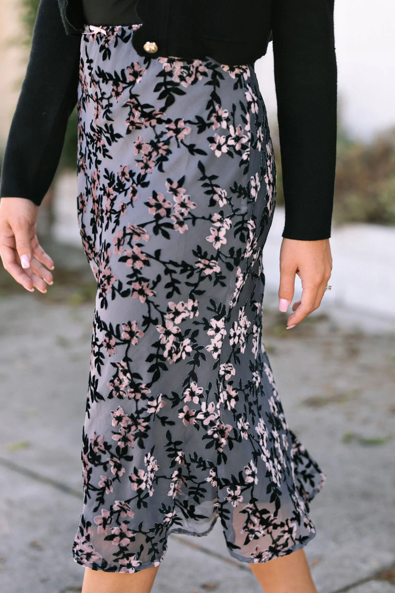 Luna Velvet Midi Skirt