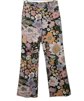 Manoush Black Floral Corduroy Pants sz 4