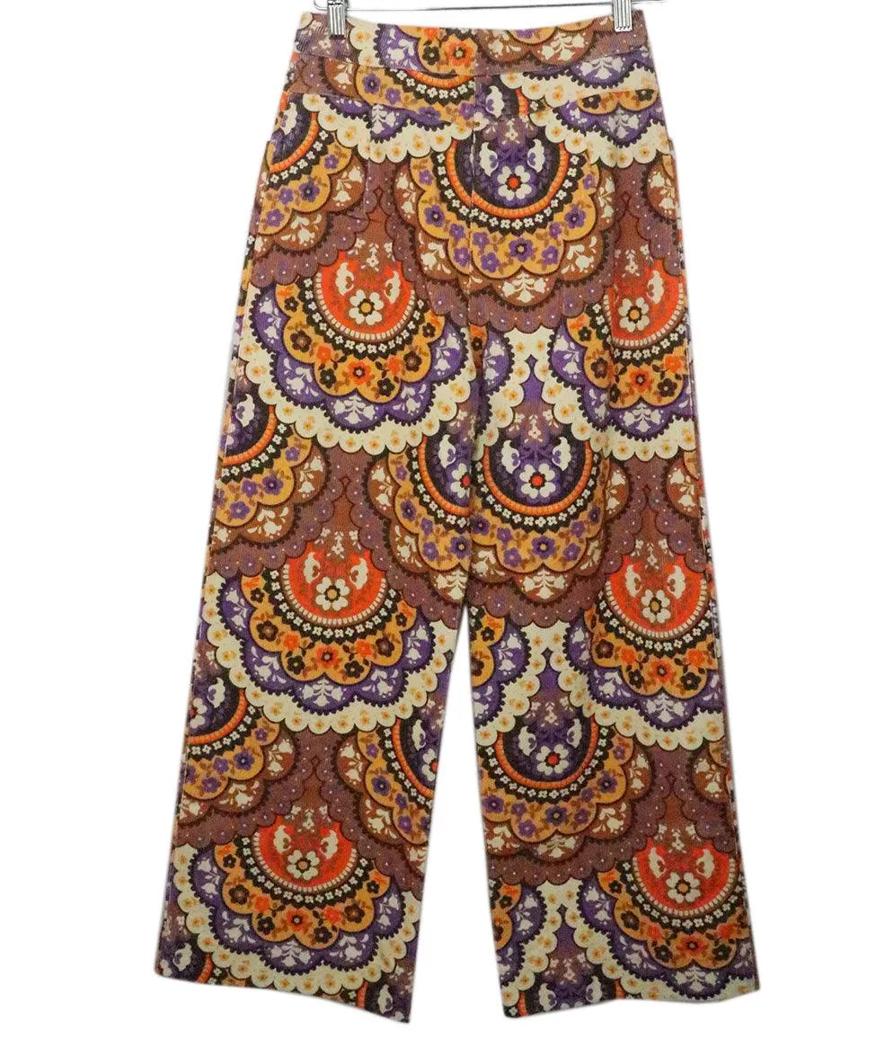 Manoush Orange & Purple Corduroy Pants sz 4