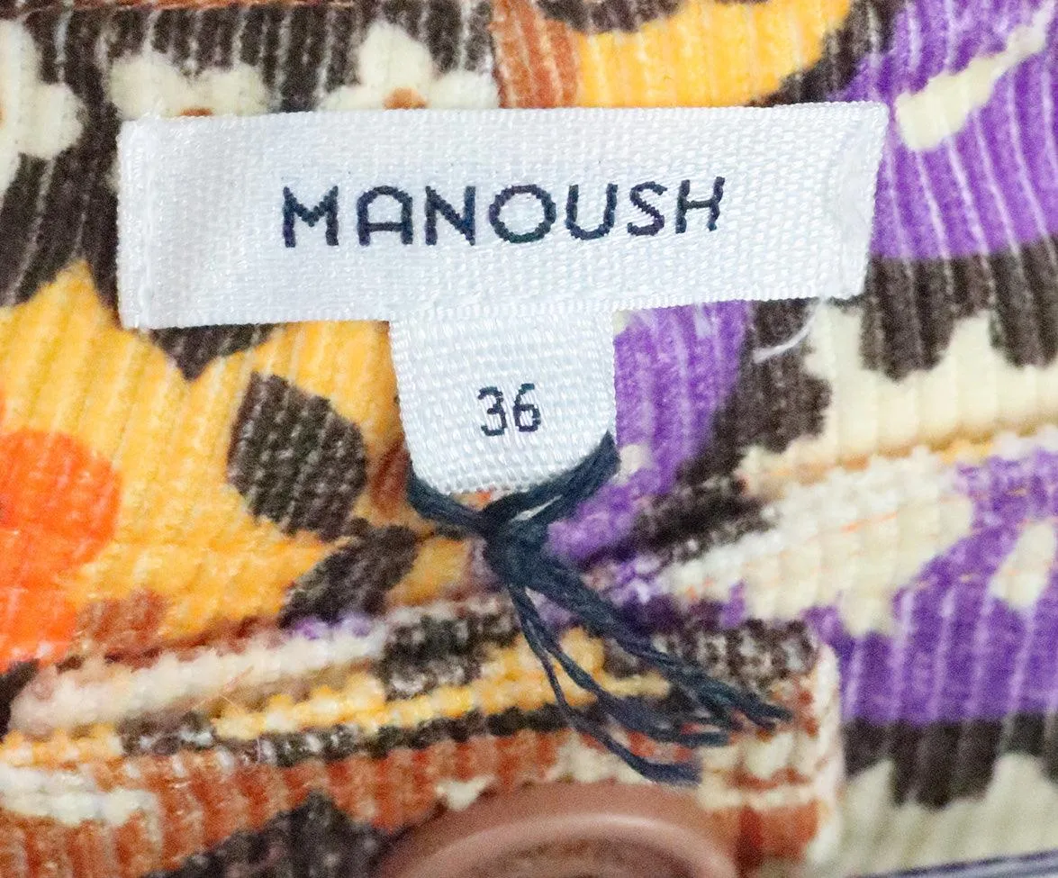 Manoush Orange & Purple Corduroy Pants sz 4