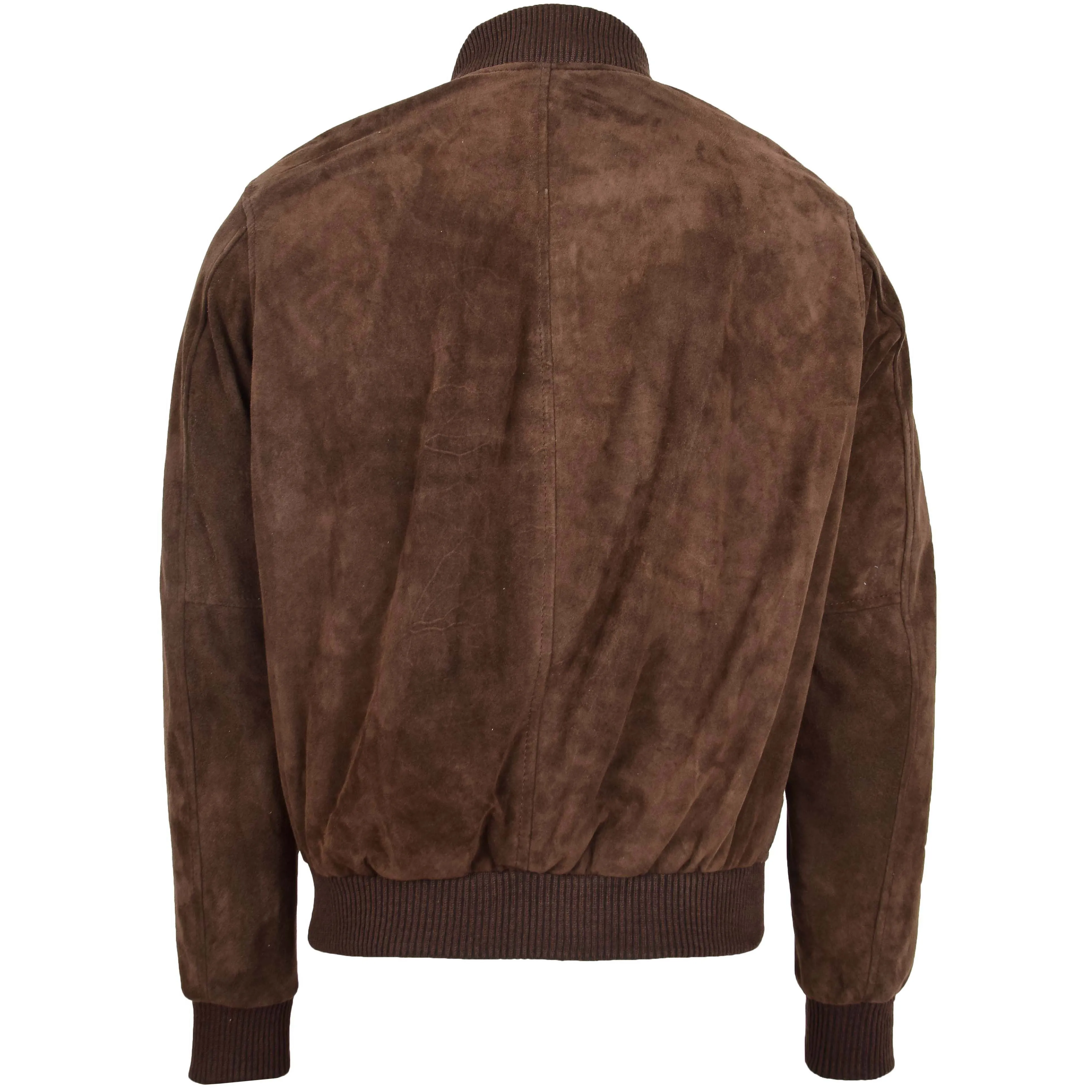 Mens Suede MA-1 Bomber Jacket Trevor Brown