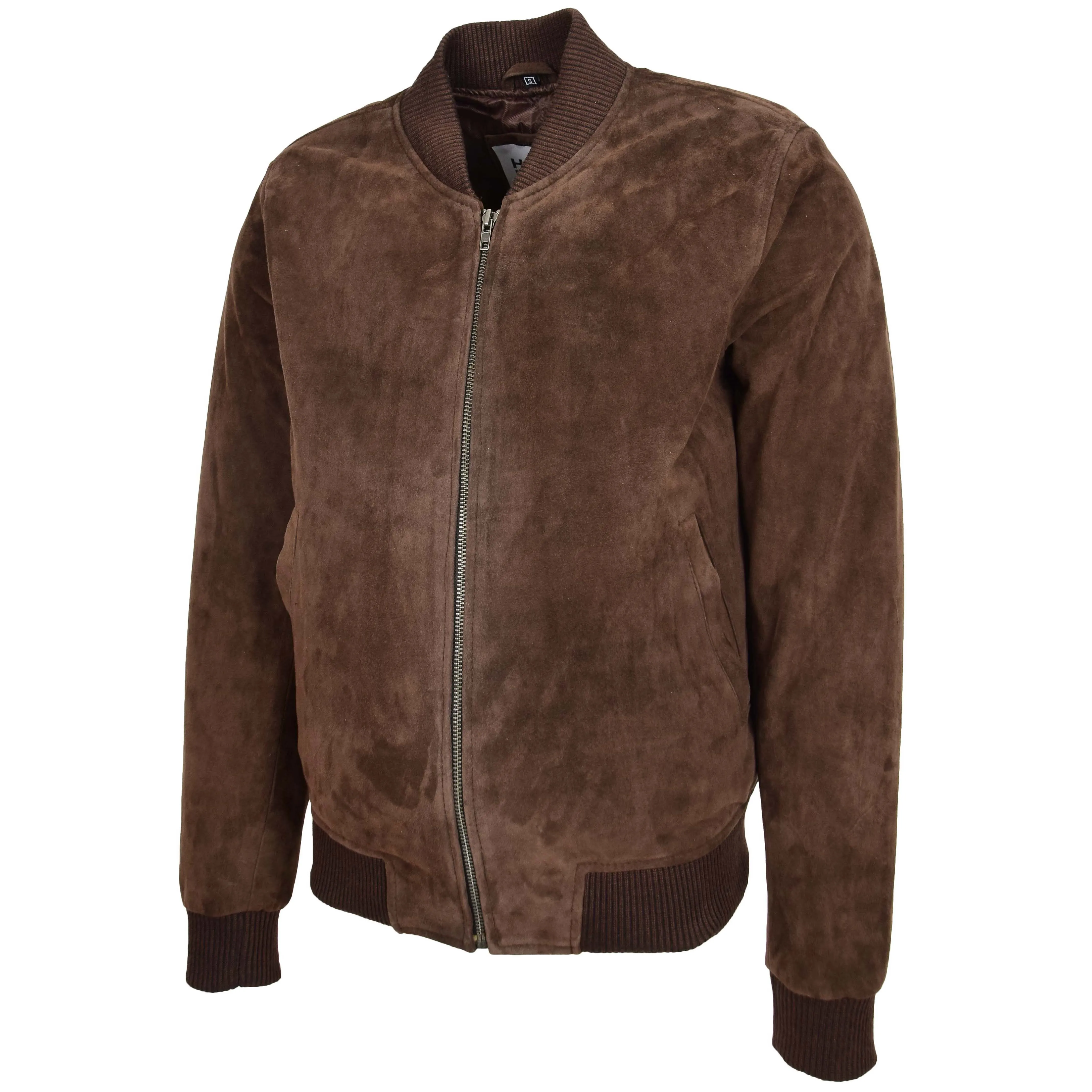 Mens Suede MA-1 Bomber Jacket Trevor Brown