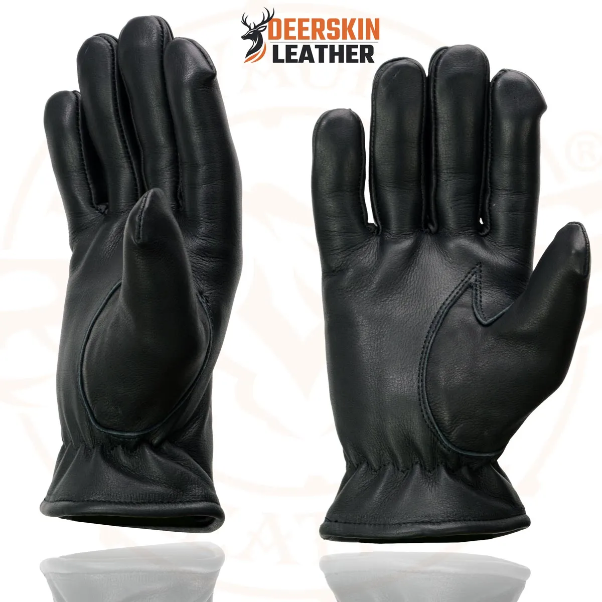 Milwaukee Leather SH865 Men's Black Thermal Lined Deerskin Motorcycle Hand Gloves W/ Sinch Wrist Closure