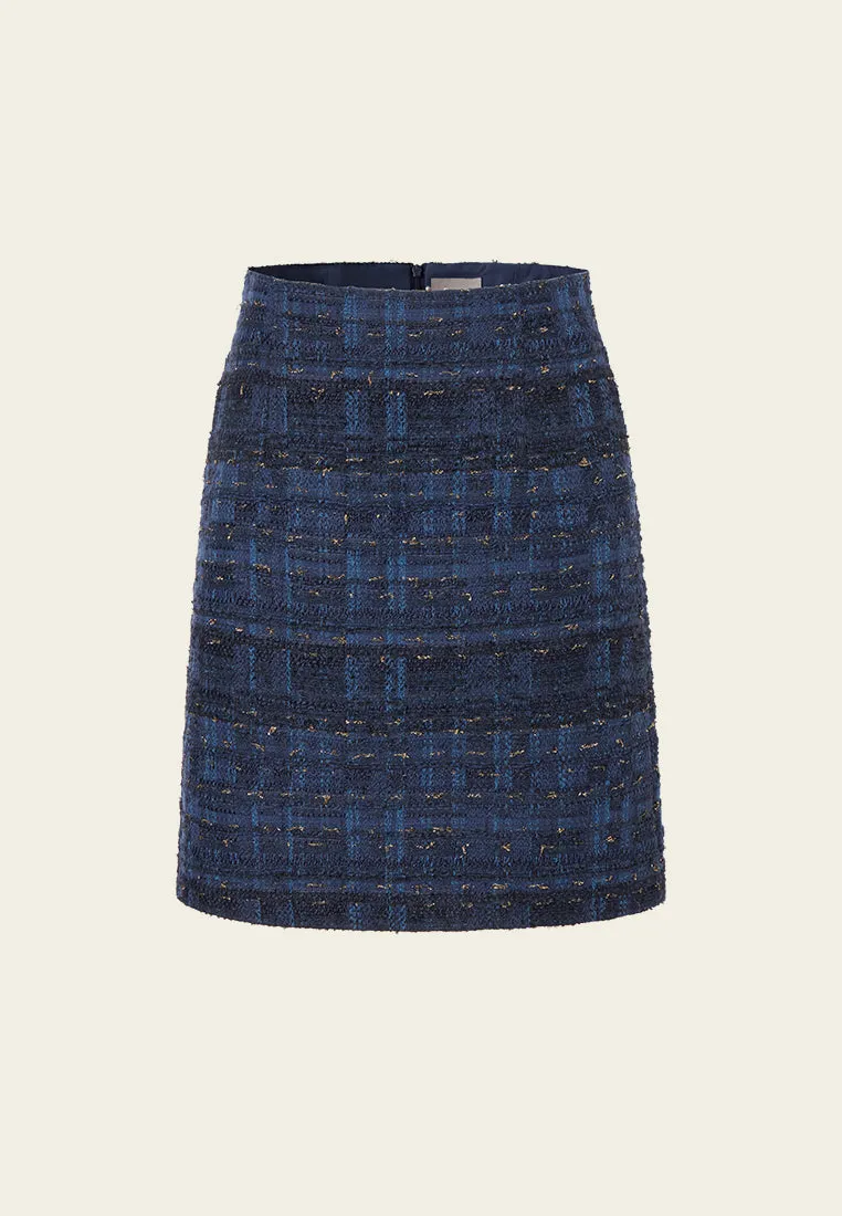 Mixed Tweed Lurex Midi Skirt