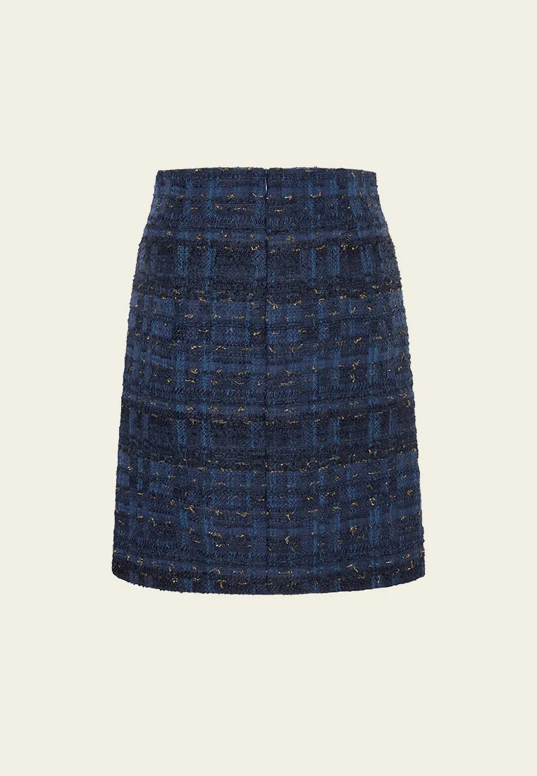 Mixed Tweed Lurex Midi Skirt