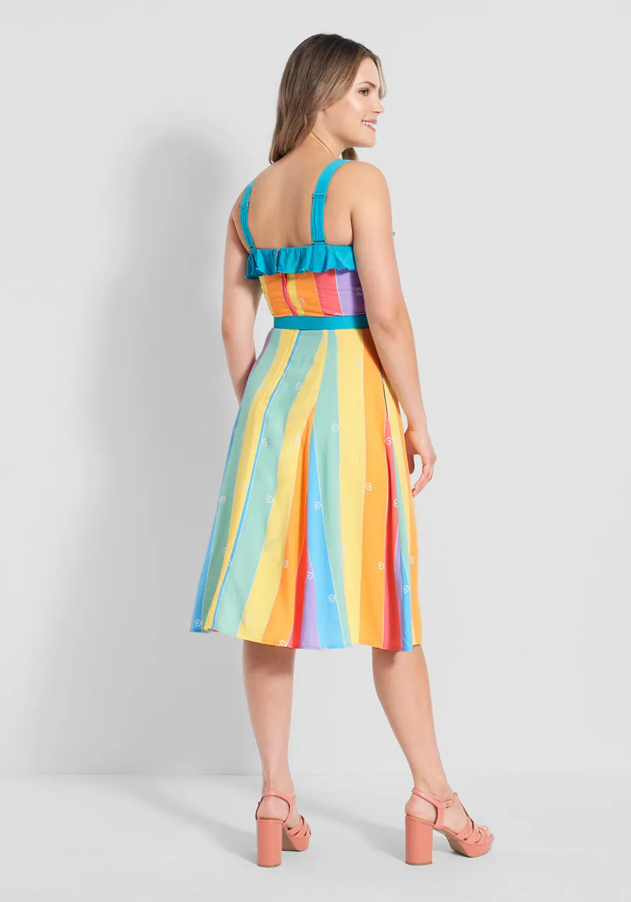 ModCloth x Collectif Rainbow Dream Lover Swing Dress