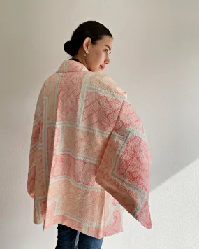 Modern Pastel Shibori Haori Kimono Jacket