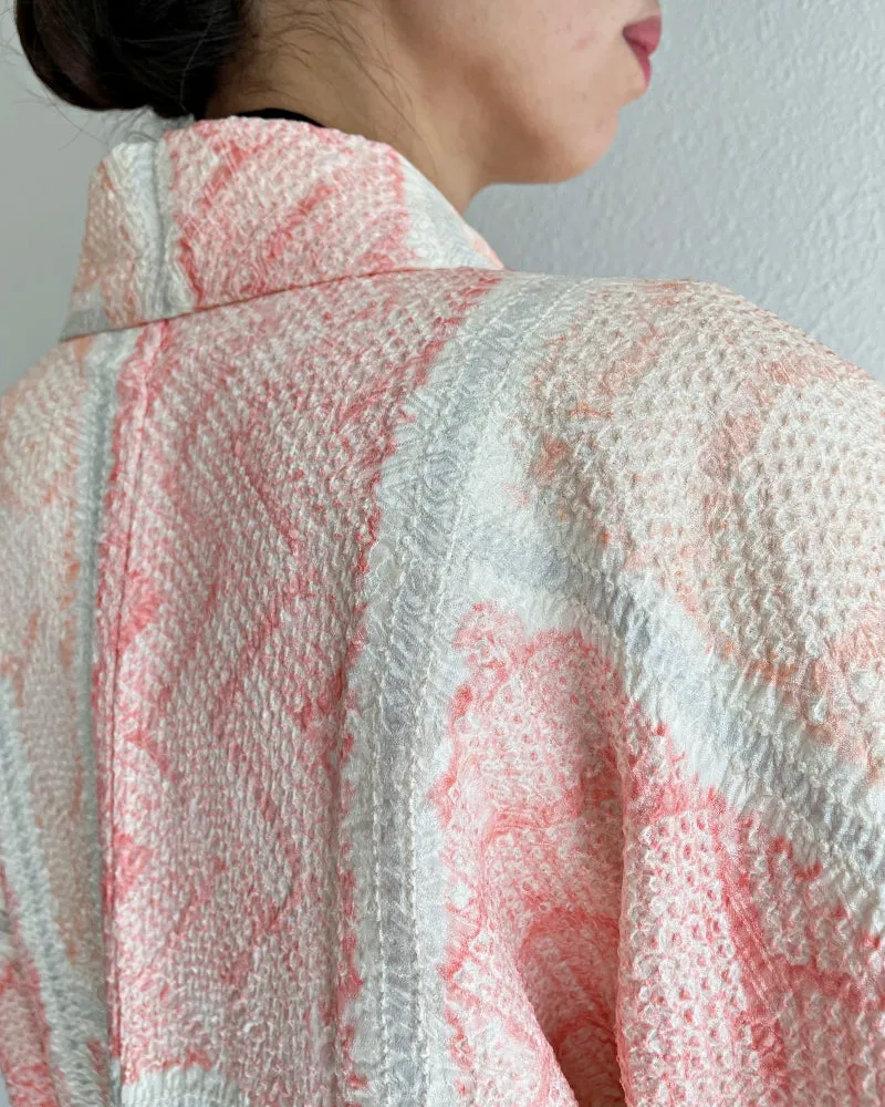 Modern Pastel Shibori Haori Kimono Jacket