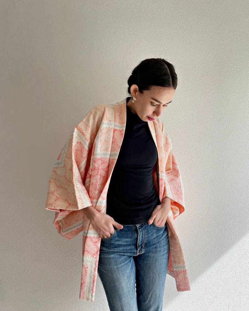 Modern Pastel Shibori Haori Kimono Jacket