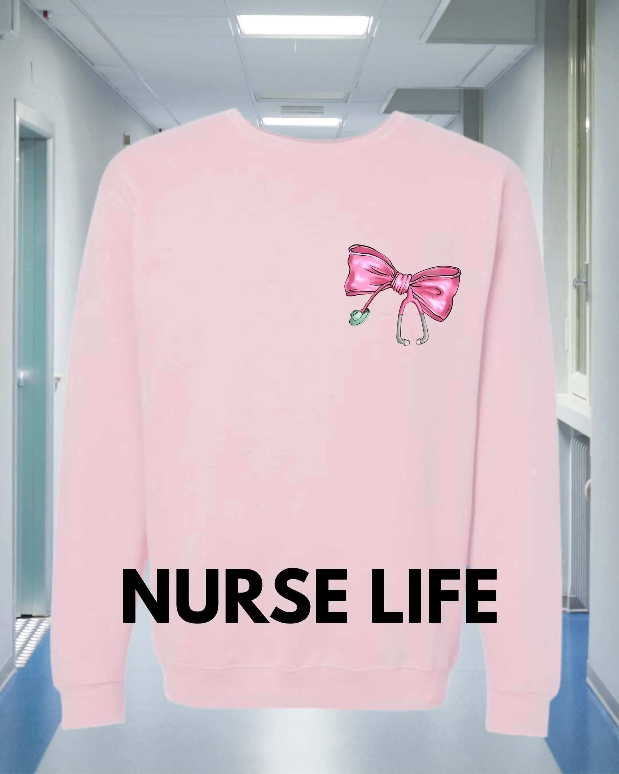 Nurse Life Coquette Bow - Light Pink or Grey