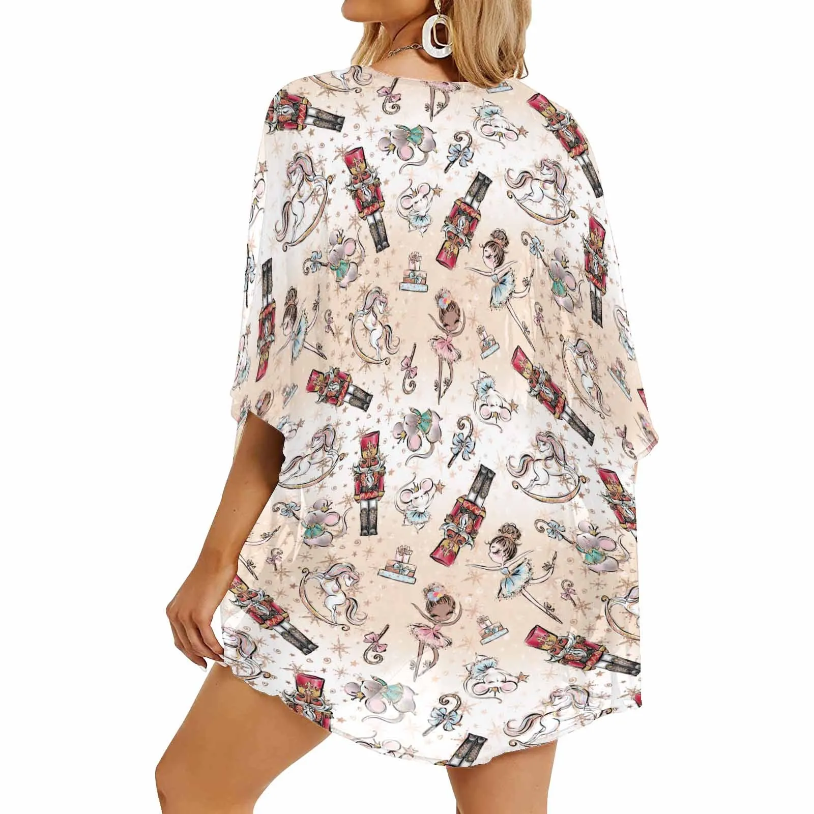 Nutcracker Women's Kimono Chiffon Cover Up