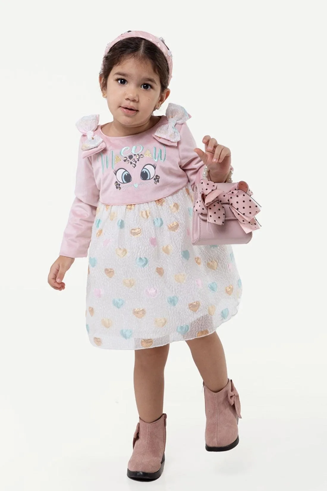 One Friday Varsity Chic Sweetheart Bows Dress for Girls