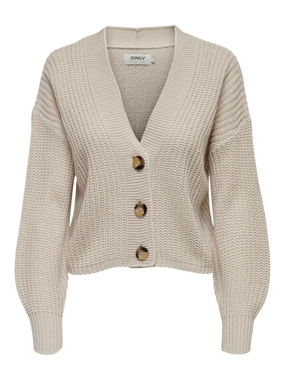 Onlcarol Nice Ls Cardigan - Beige