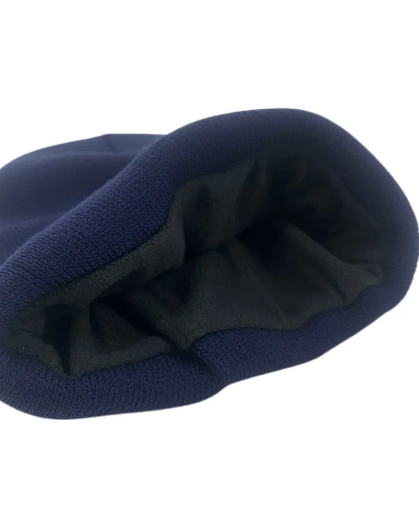 Overload Clip Tag Fleece Lined Beanie - Navy