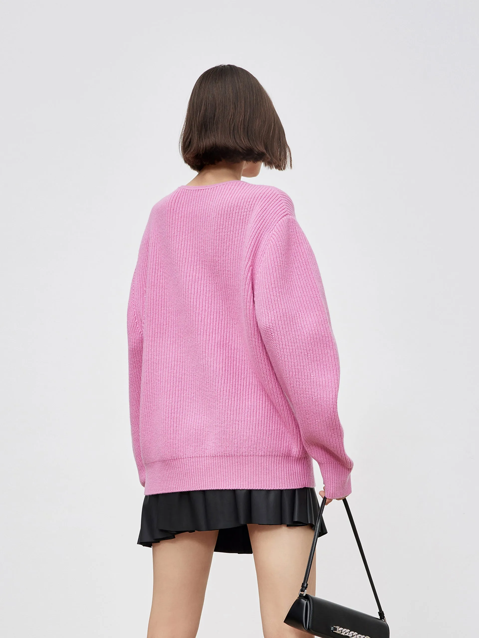 Oversize Chain Knitted Wool Sweater