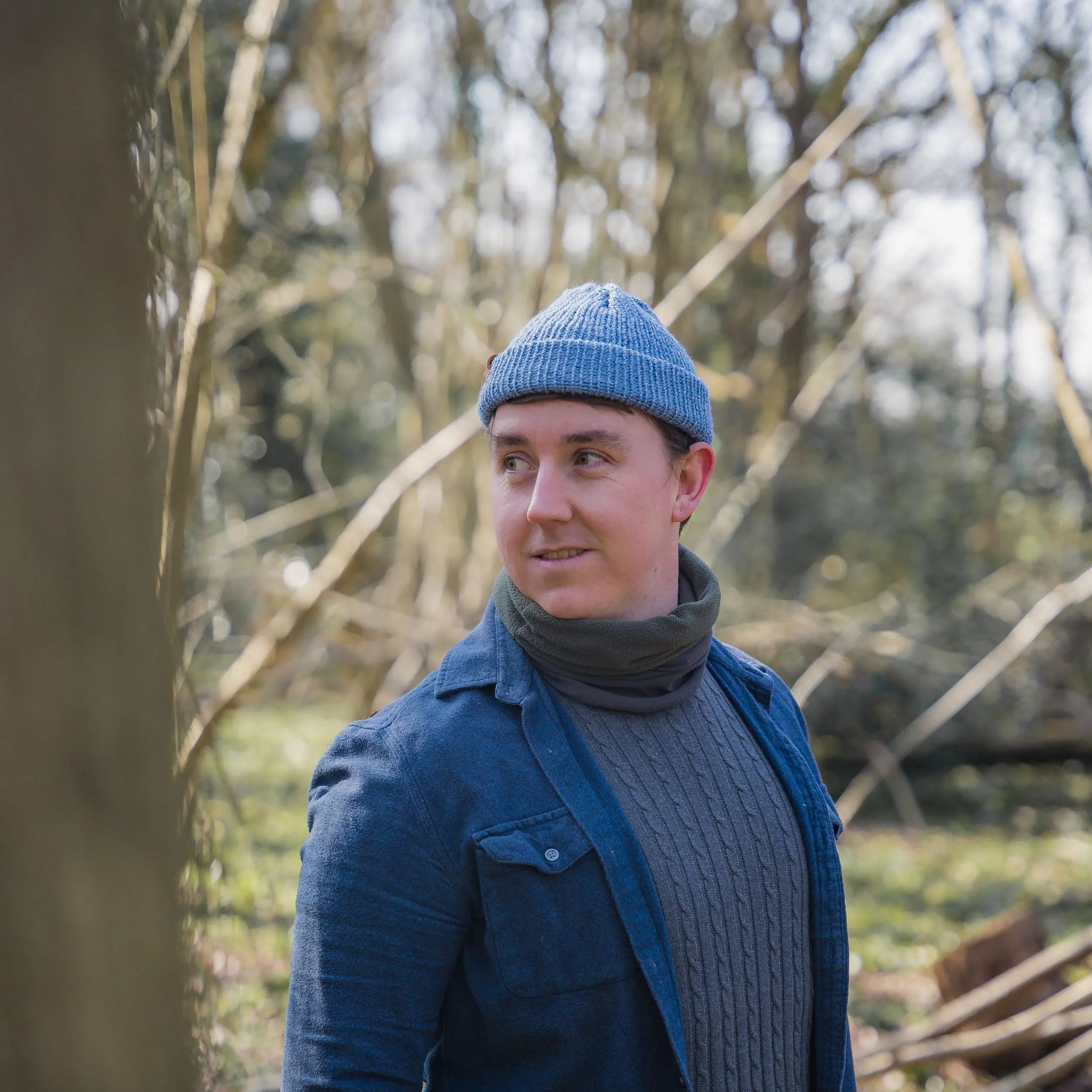 Pastel Blue Slack Fit Wooly Hat