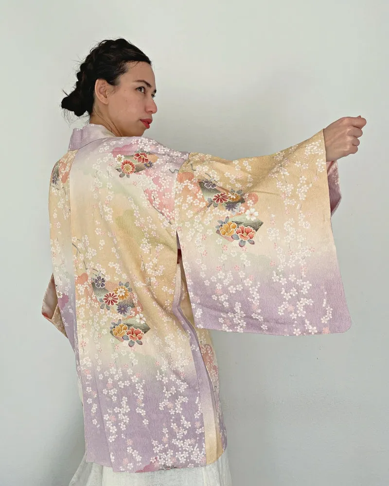 Pastel Floral Haori Kimono Jacket