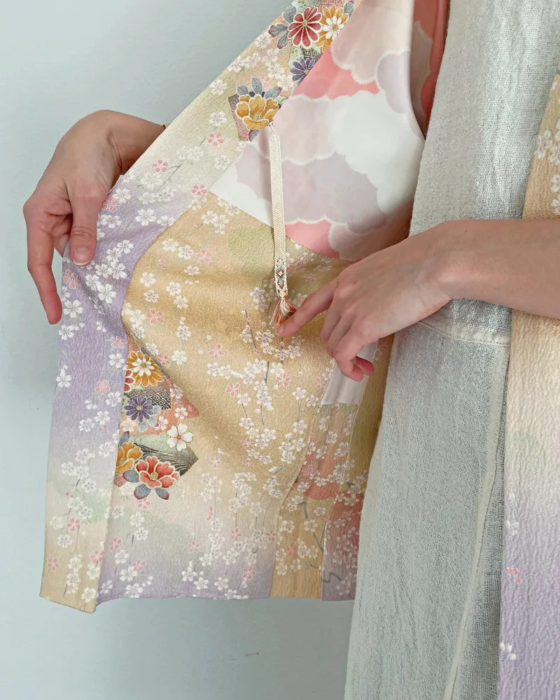 Pastel Floral Haori Kimono Jacket