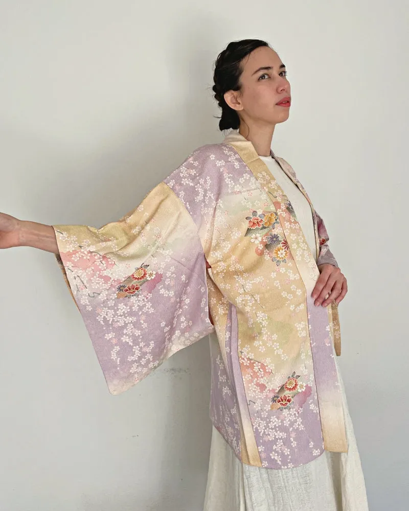 Pastel Floral Haori Kimono Jacket