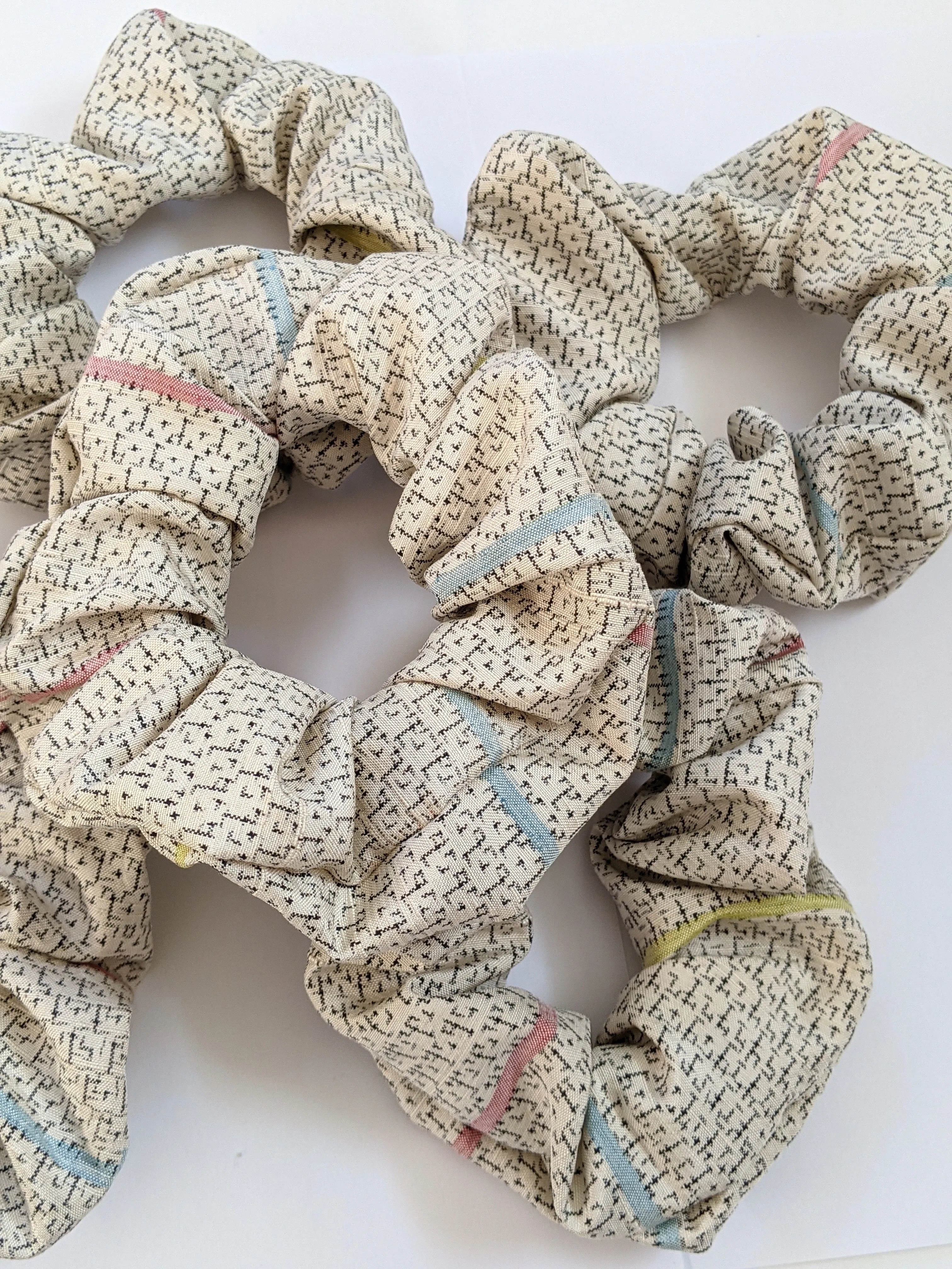 Pastel Maze Silk Scrunchie