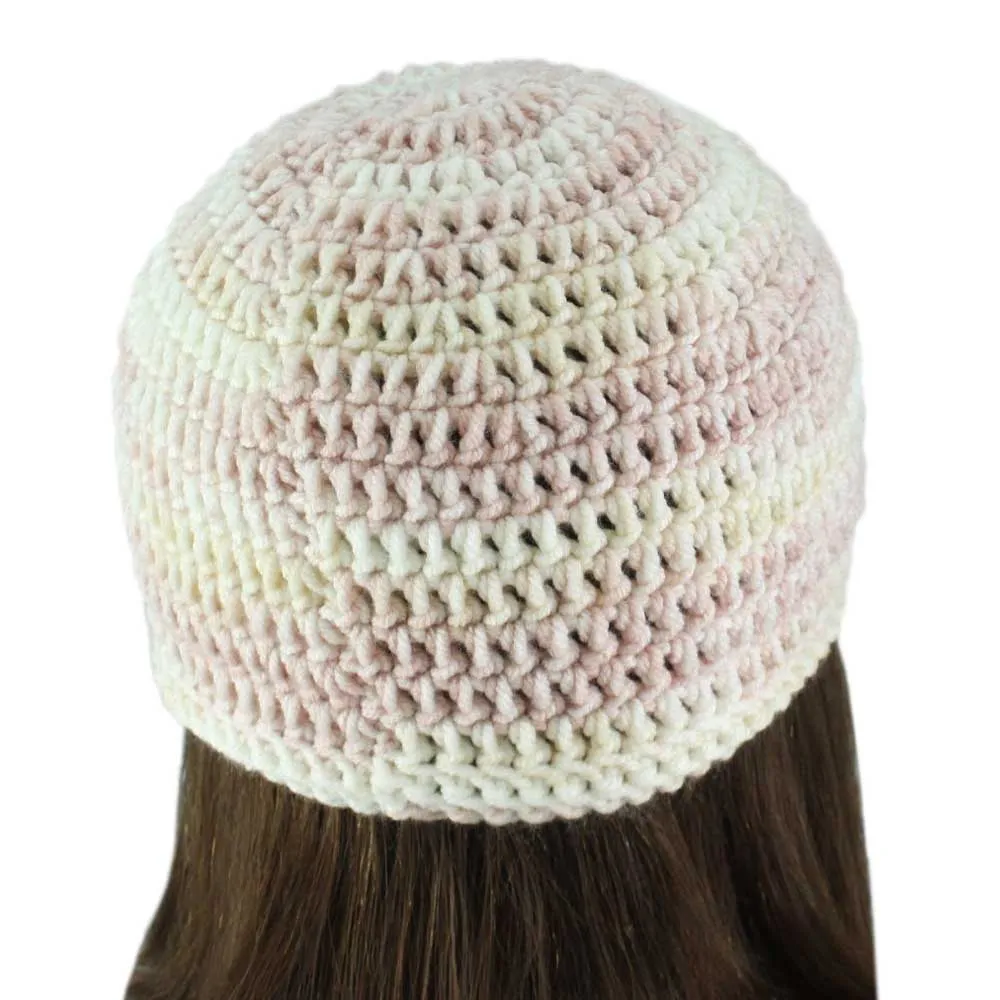 Pastel Pink and Tan Beanie Hat Small/Medium - JMCH30SM