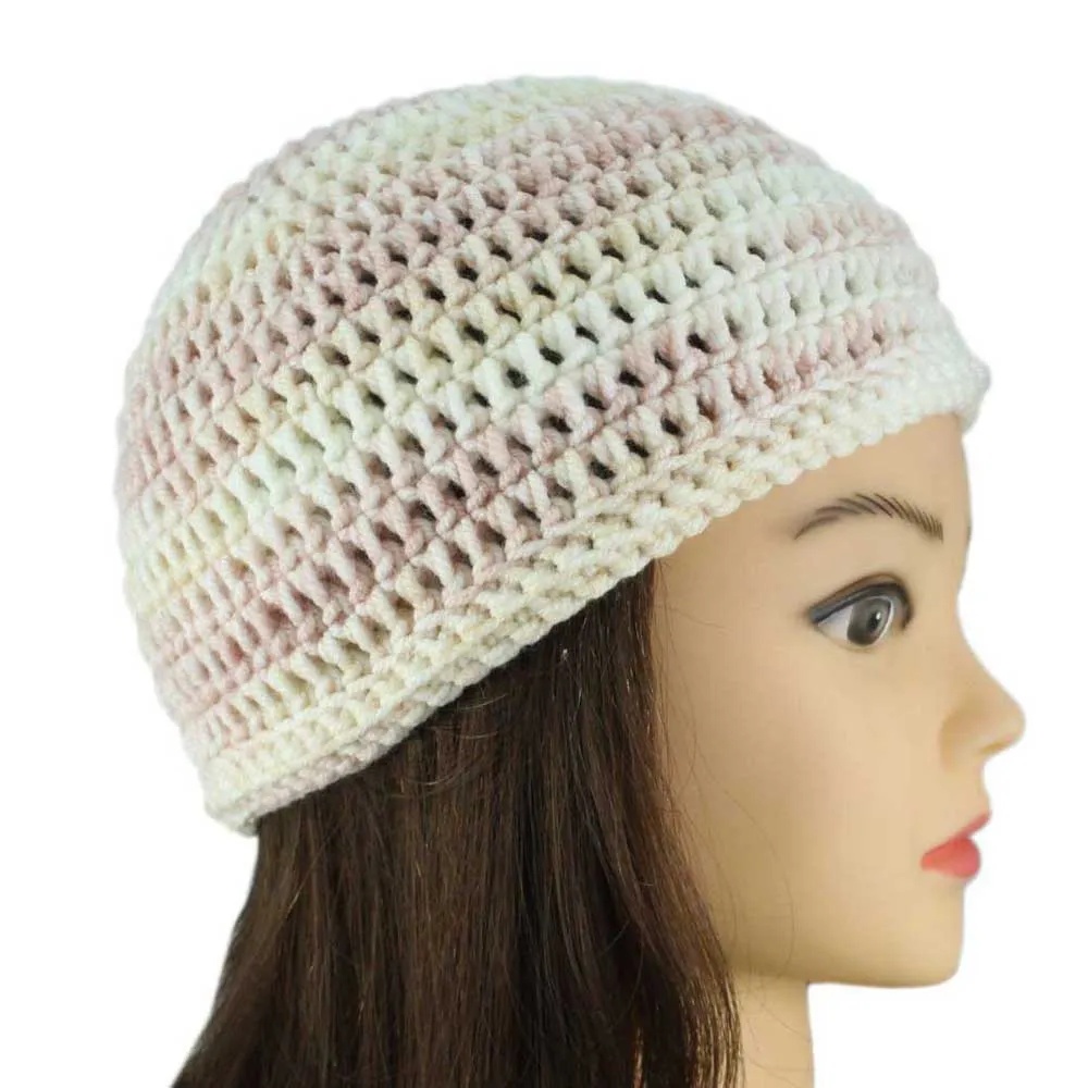 Pastel Pink and Tan Beanie Hat Small/Medium - JMCH30SM