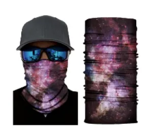 PASTEL PINK GRAY SPACE NEBULA SEAMLESS BANDANA FACE COVER TUBE MULTI FUNCTION MASK WRAPS