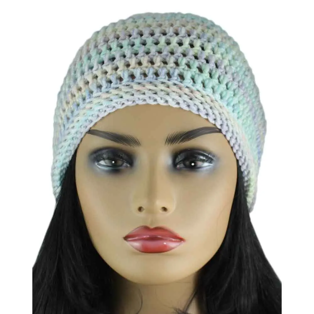 Pastel Rainbow Crochet Beanie Hat Medium/Large - JMCH20ML