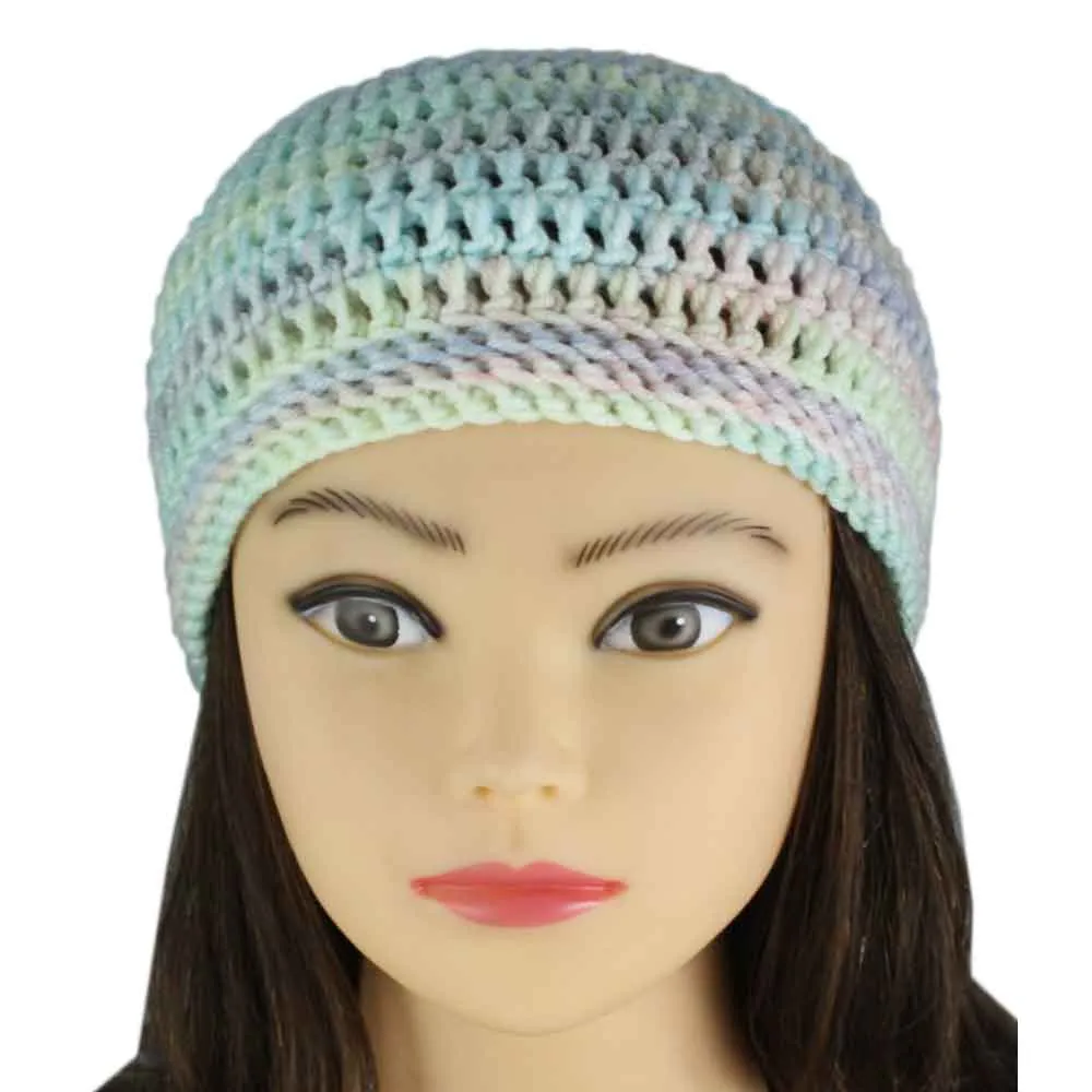 Pastel Rainbow Crochet Beanie Hat Small/Medium - JMCH20SM