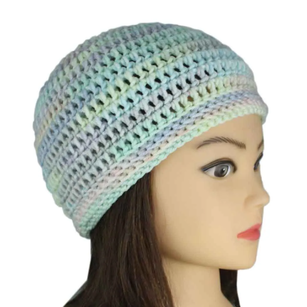 Pastel Rainbow Crochet Beanie Hat Small/Medium - JMCH20SM