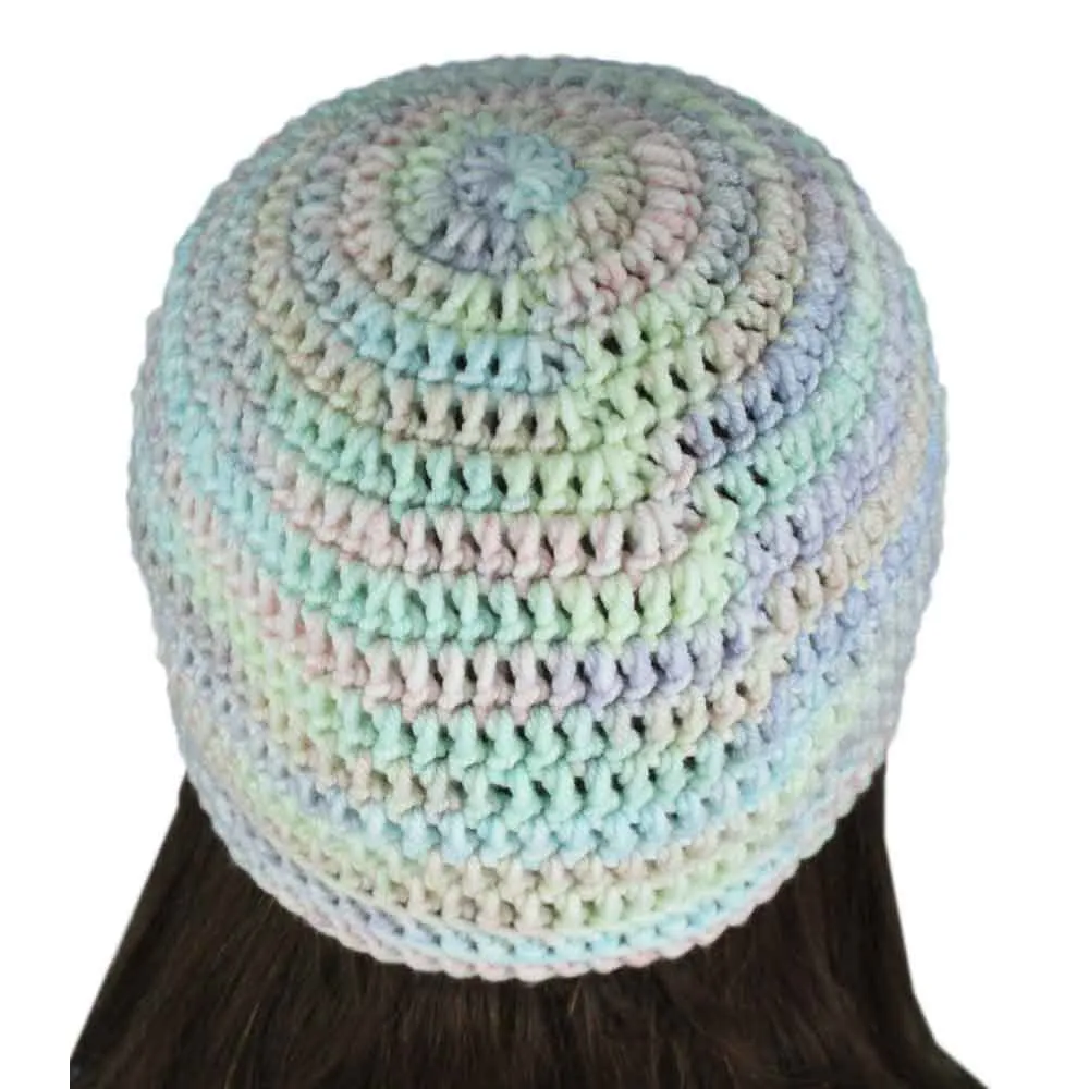 Pastel Rainbow Crochet Beanie Hat Small/Medium - JMCH20SM