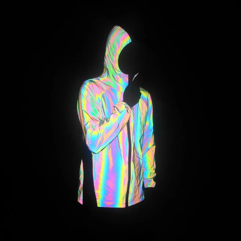 Patchwork Mesh Reflective Jacket