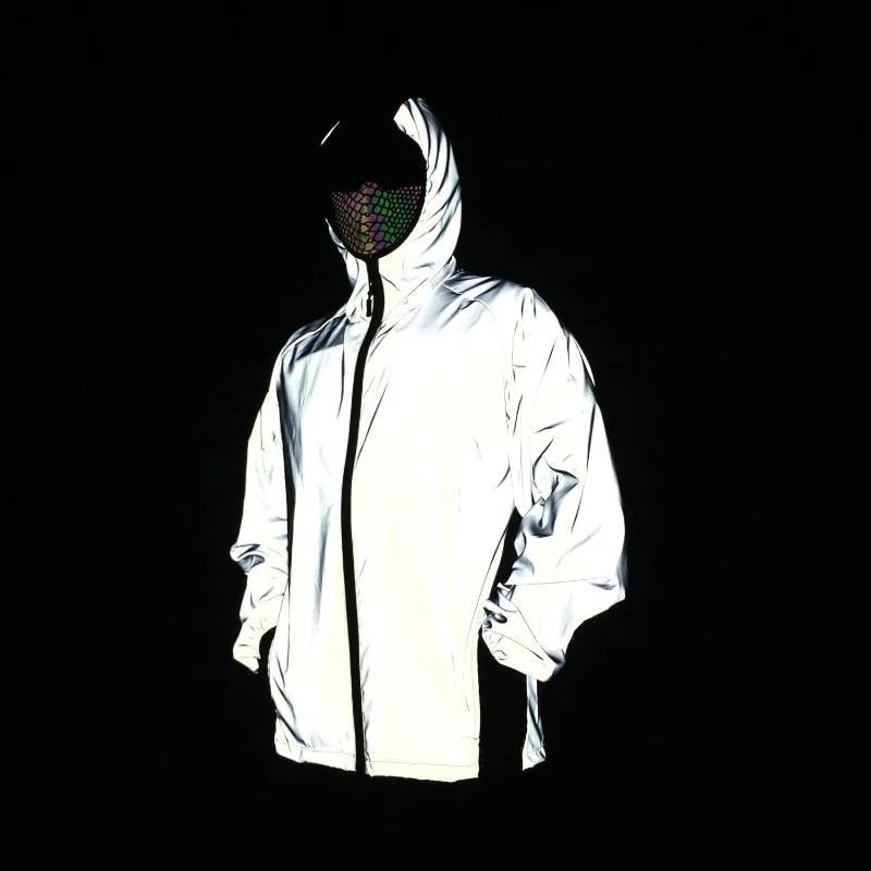 Patchwork Mesh Reflective Jacket