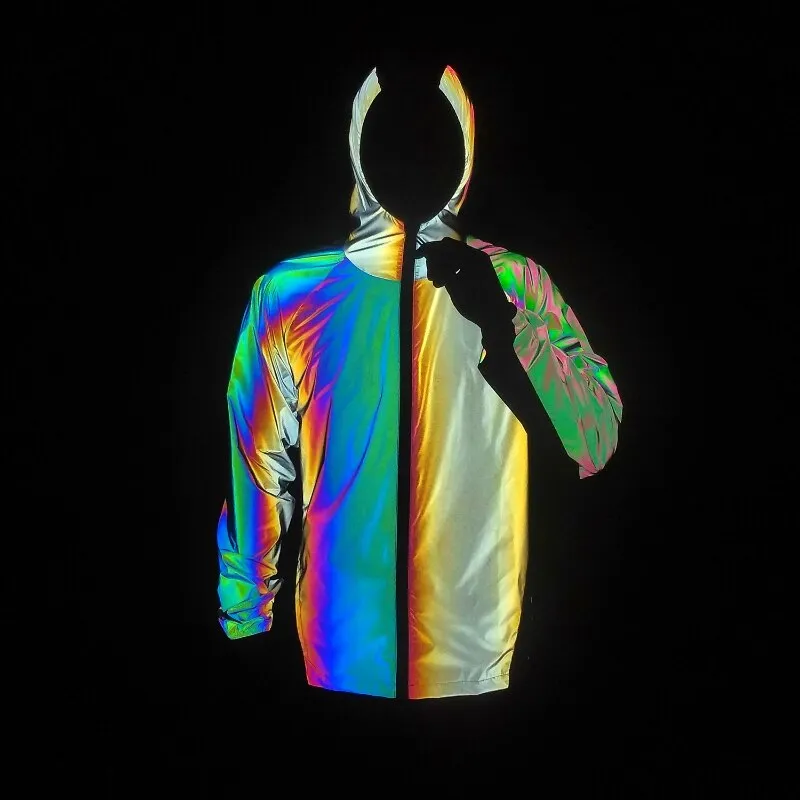 Patchwork Mesh Reflective Jacket