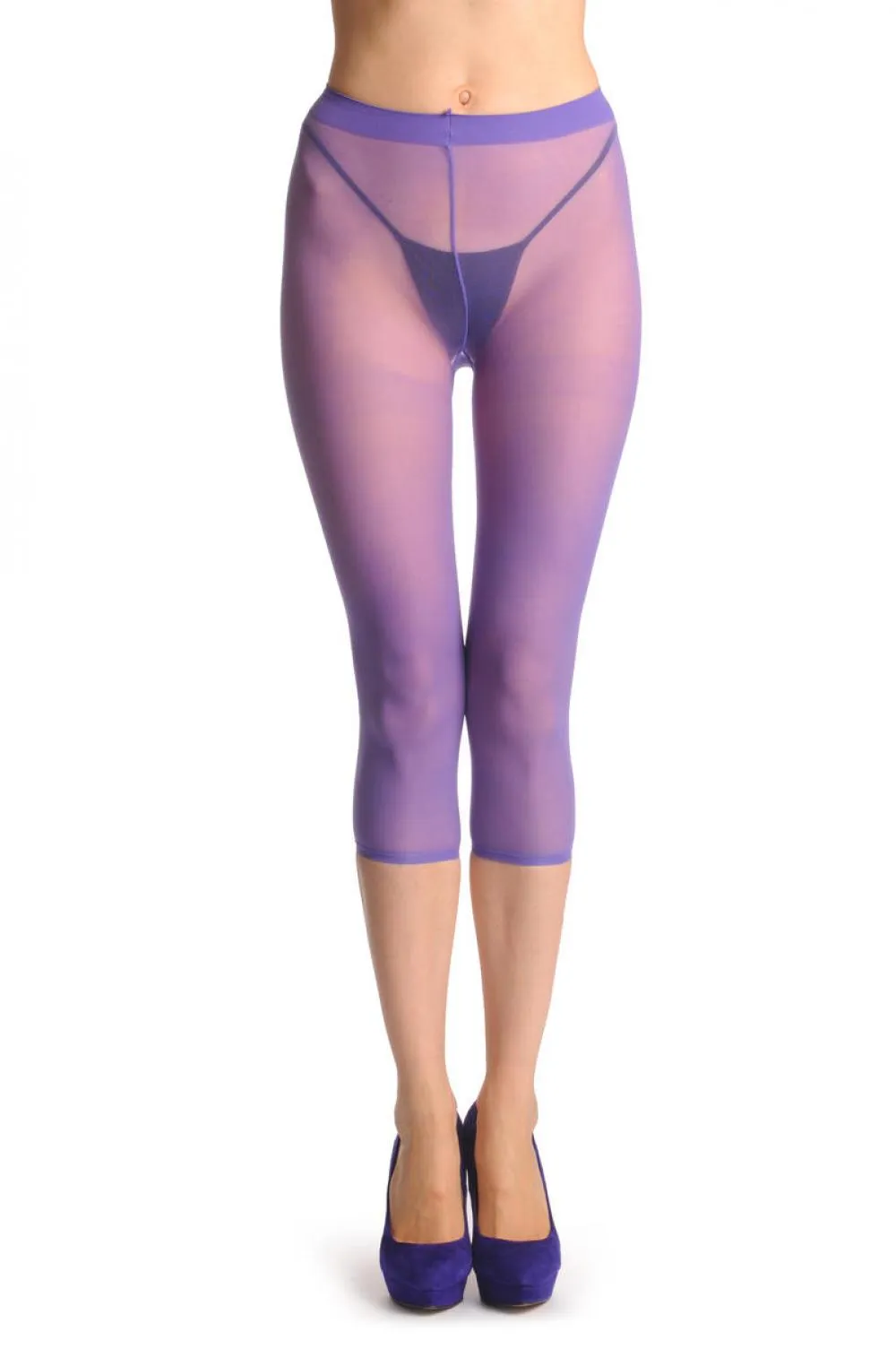 Plain Lilac Three Quarter Tights (Capri)