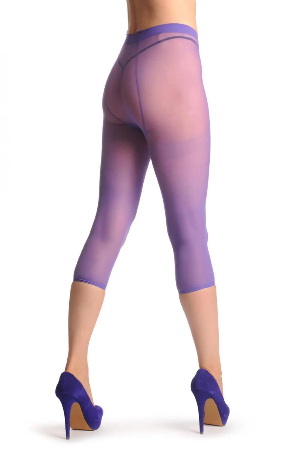 Plain Lilac Three Quarter Tights (Capri)