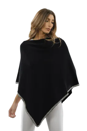 Poncho with Beaded Boarder