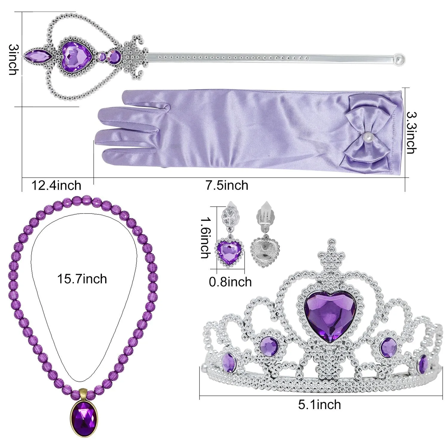 Princess Rapunzel Accessories set for Girls (Purple)