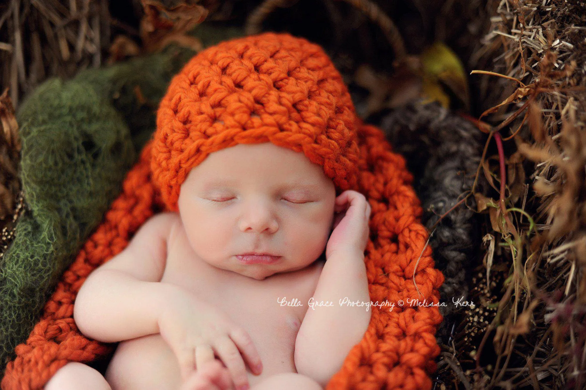 Pumpkin Orange Baby Bowl And Hat Set