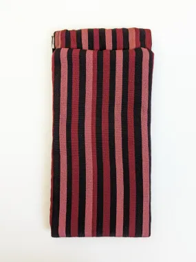 Red and black stripe glasses case