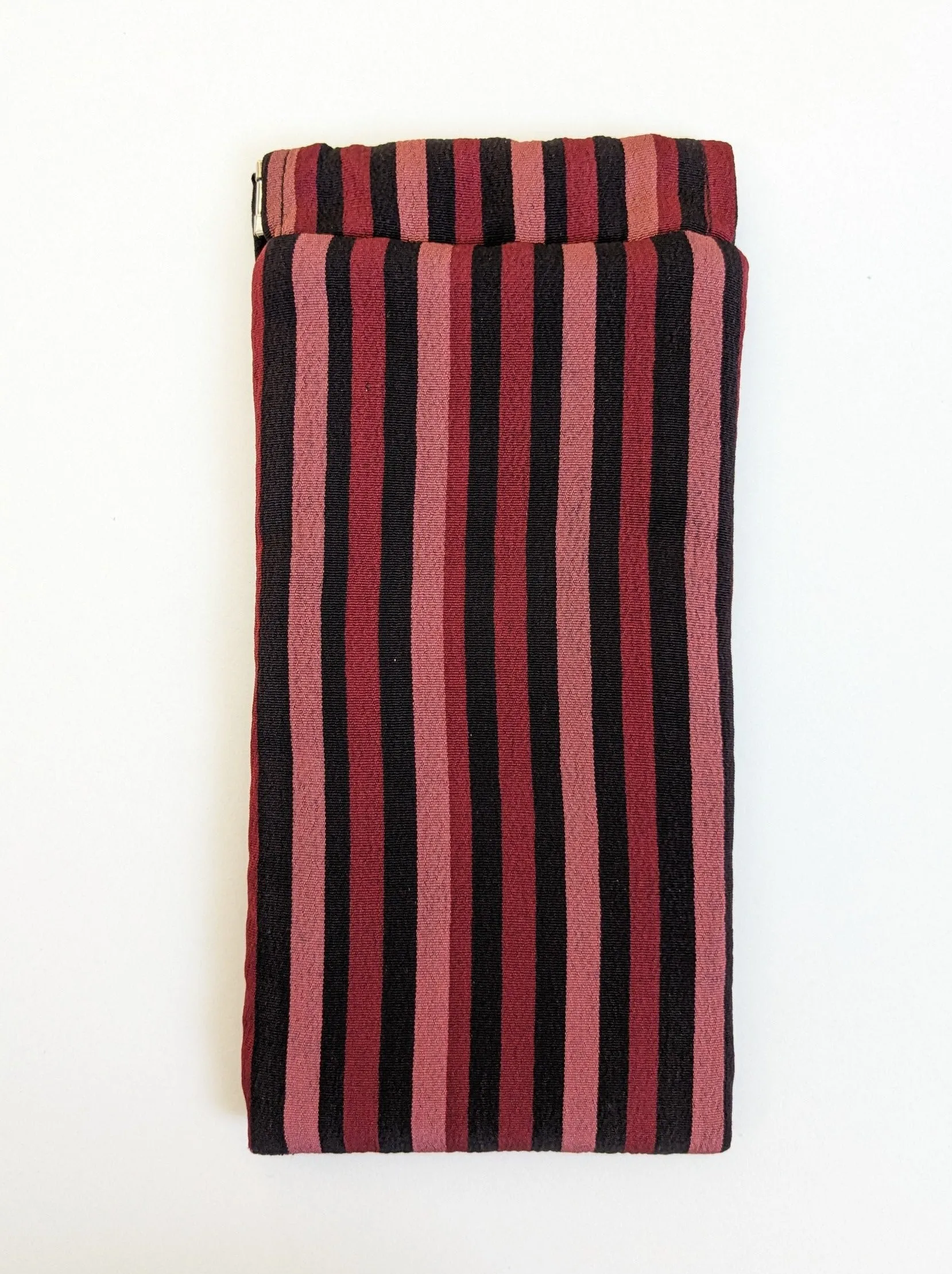 Red and black stripe glasses case