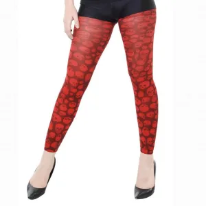 Red Skull Footless Tights