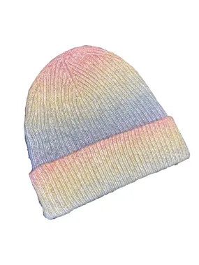 Ribbed Ombre Foldover Beanie - Pastel