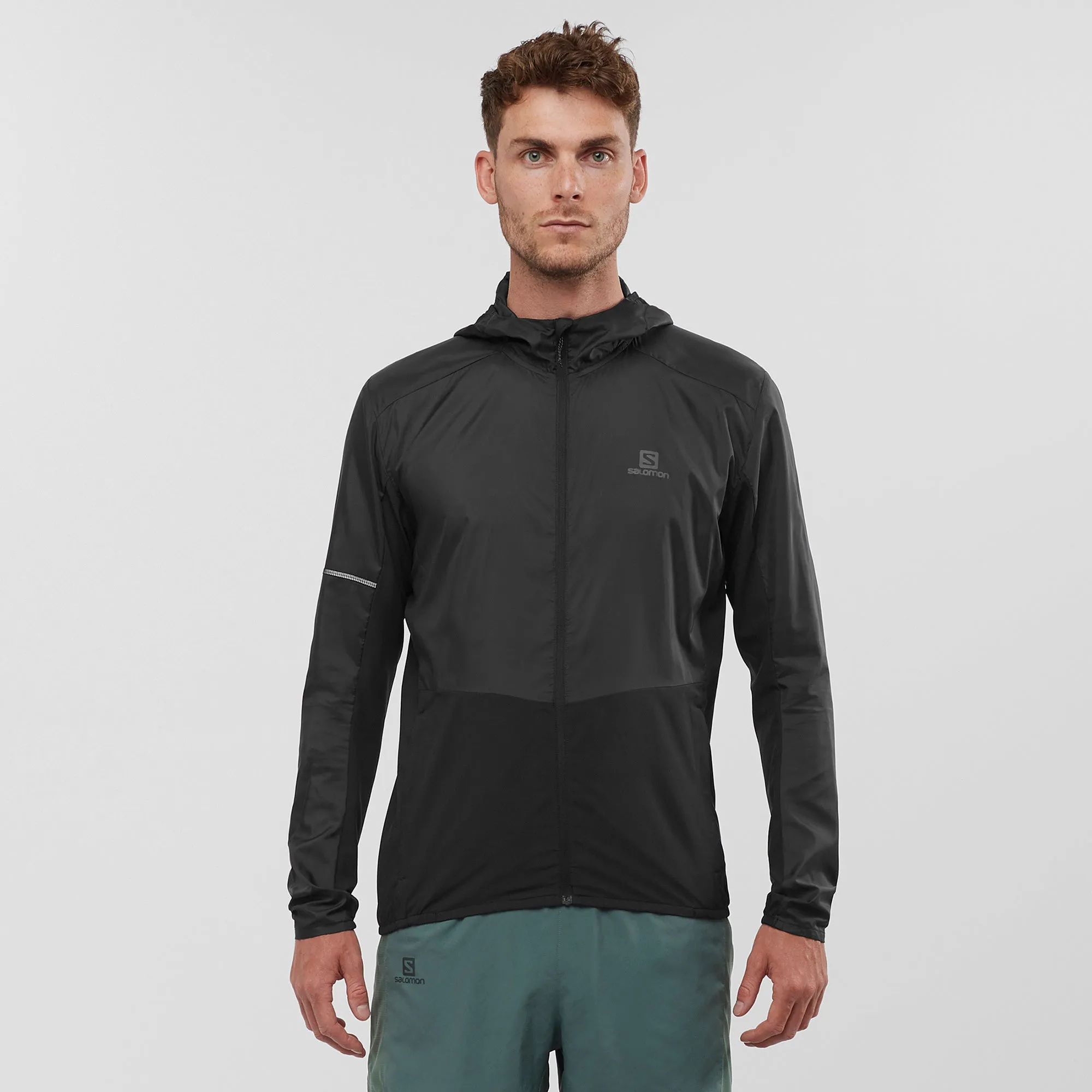 Salomon Mens Agile FZ Hoodie - Black