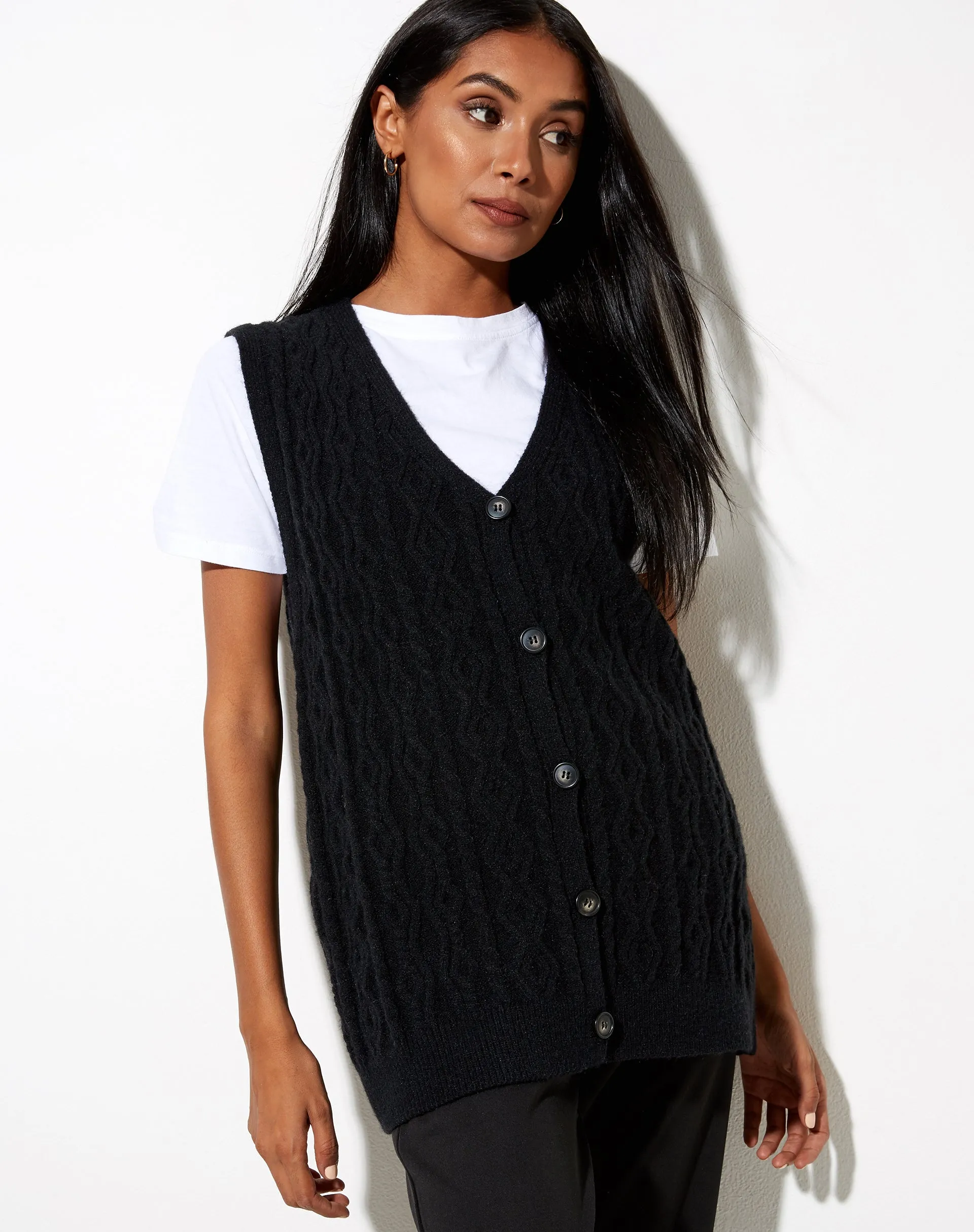 Selvi Cardi in Knit Black